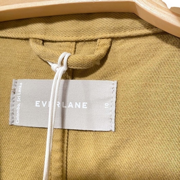 🌼Everlane Supersoft Denim Jean Coverall Jumpsuit Spring Fennel Tan Green 10🌼 - Picture 4 of 5